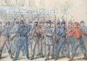 Frank Vizetelly, Union Soldiers Attacking Confederate Prisoners in the Streets of Washington